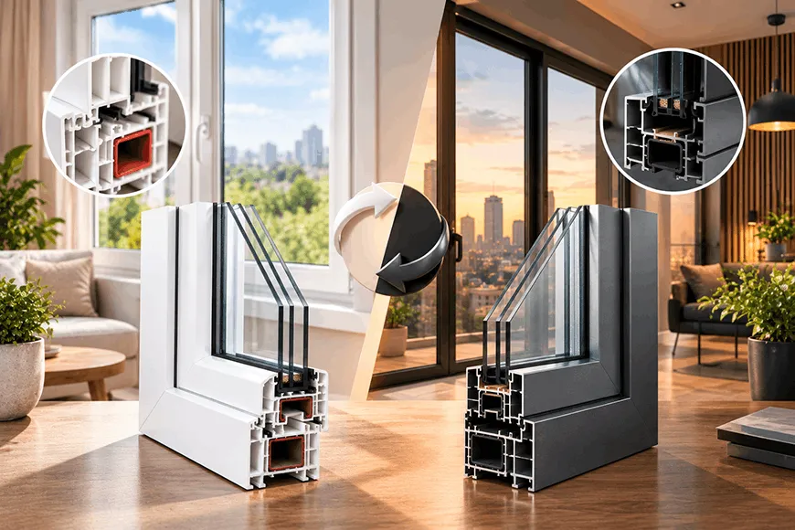 UPVC یا آلومینیوم؟ مقایسه کامل برای انتخاب بهترین در و پنجره